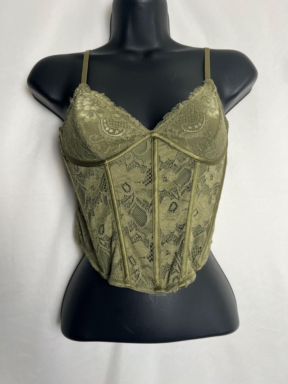 La Hearts Olive Lace Bustier Camisole
